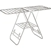 HOMCOM wasdroogrek - staal - 148x60,5x98cm - zilver
