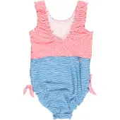 Playshoes Badpak 'Krebs' smoky blue / royal blue/koningsblauw / goud / lichtroze / wit
