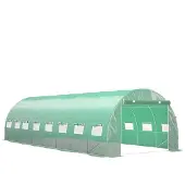 Outsunny -Tunnelkas-800x300x200cm-Polyethyleen-Groen