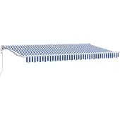 vidaXL Zonnescherm Frame Blauw en Wit 350 x 200 cm