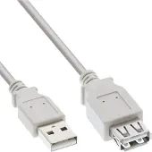 InLine 34602X, 2 meter, USB A - USB A, USB 2.0, beige