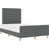 vidaXL Bedframe met hoofdeinde Donkergrijs 140 x 200 cm Stof