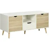 HOMCOM TV-meubel - Spaanplaat - 110x40x50cm - Wit