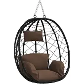 vidaXL Hangende ei-stoel Koffiebruin 91,5 x 54,5 x 107 cm poly rattan