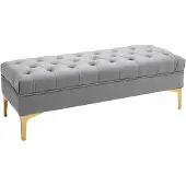 HOMCOM Opbergpoef - Polyester - 118x45x42cm - Grijs