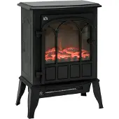 HOMCOM - Elektrische haard - Metaal - 39x23x56,5cm - Zwart
