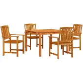vidaXL Tuin Eettafel Set 5 st Bruin Massief Acacia Hout