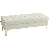 HOMCOM -Bedeindebank-Polyester-118x45x42cm-Beige