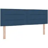 vidaXL LED Hoofdbord met LED-stripverlichting Blauw 144 cm Stof