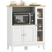 HOMCOM -Magnetronkast-Bois-80x35x97cm-Wit