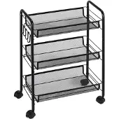 HOMCOM Utility Cart - Staal - 45x26,5x63cm - Zwart