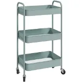 HOMCOM -Gebruikskar-Staal-45x30,6x79cm-Lichtblauw