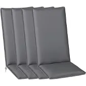 Outsunny -Set kussens voor buitenstoelen-Polyester-124x50x5cm-Donkergrijs