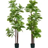 HOMCOM -Kunstplanten-Kunststof-17,5x17,5x180cm-Groen