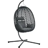 vidaXL - Hangende - ei-stoel - poly - rattan - 104 - x - 100 - x - 191 - cm