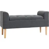 HOMCOM -Opbergpoef-Linnen-Feel Polyester Stof-116x44x58cm-Donkergrijs