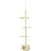 PawHut -kattenboom-spaanplaat-40x31x270cm-beige