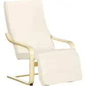 HOMCOM Relaxfauteuil, schommelstoel, comfortabele fauteuil met verstelbare voetenbank