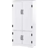 HOMCOM -Keukenkast-Hout-60x30x123cm-Wit