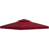 Outsunny -Vervangende luifeltop-Polyester-300x300cm-Wijnrood