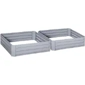 Outsunny tuinbeddenset - Staal - 100x100x30cm - Grijs