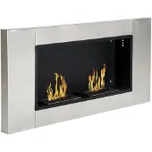 HOMCOM Ethanol Haard - Metaal - 110x14.5x54cm - Grijs