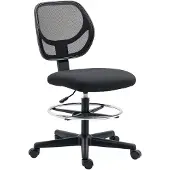 Vinsetto staande bureaustoel - Polyester - 59x61x113cm - Zwart