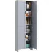 HOMCOM -Keukenkast-Panneau de particules-60x30x170.5cm-Gris