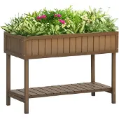Outsunny -Verhoogde plantenbak-Drankje-110x46x76cm-Bruin