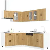 vidaXL 11-delige Keukenkastenset Lucca bewerkt hout artisanaal eiken