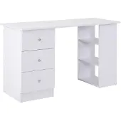 HOMCOM -Bureau met planken-Bois-120x49x72cm-Wit