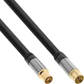 InLine Câble d'antenne Premium, 4x blindé, 110dB, noir, 10m