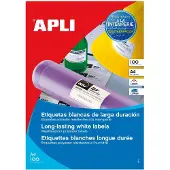 APLI Weerbestendige folie-etiketten, 210 x 297 mm, witá