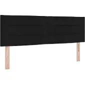 vidaXL LED Hoofdbord met LED-stripverlichting Zwart 144 cm Stof
