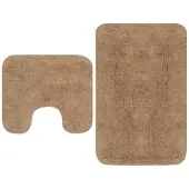 vidaXL Badmattenset stof beige 2-delig