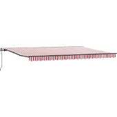 vidaXL Uitschuifbare luifel Rood en Wit 500 × 350 cm Stof en Aluminium