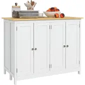 HOMCOM Keukeneiland - Hout - 110x60x90cm - Wit
