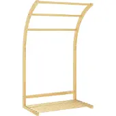 HOMCOM -Handdoekrek-Bamboe-50x29x84cm-Natuurlijk hout
