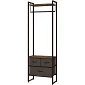 HOMCOM -Halboom-58,5x30x178cm-Staal-Bruin