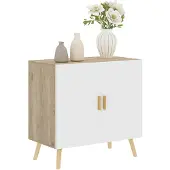 HOMCOM Dressoir - Spaanplaat - 76x41,2x74cm - Natuurlijk hout