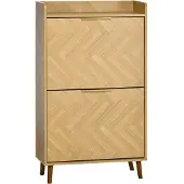 HOMCOM -Schoenenkast-Spaanplaat-70x30x120cm-Natuurlijk hout