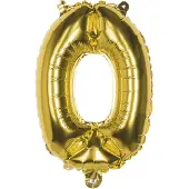 Boland Folieballon Cijfer 0 Goud 36 Cm