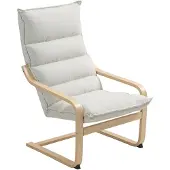 HOMCOM -Accentstoel-Fluwelen (100% polyester)-67x83x105cm-Crème