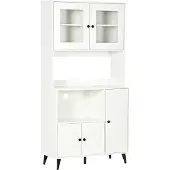 HOMCOM -Buffet met buffetkast - Spaanplaat - 90x40x180cm - Wit