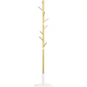 HOMCOM Kapstok - Bamboe - 37,8x37,8x175,6cm - Wit