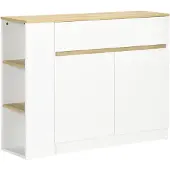 HOMCOM Buffetkast - Spaanplaat - 110x29,5x82cm - Wit