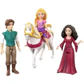 Mattel Disney Prinses Rapunzel Personageset met 3 kleine poppen en paard