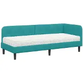 vidaXL Hoek Bed Frame Turquoise 80 x 200 cm Fluweel