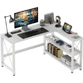 HOMCOM -L-vormig computerbureau-135x110x75cm-MDF-Wit