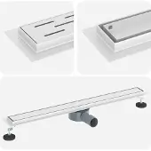 vidaXL Doucheafvoer 2-in-1 met 360° Sifon Zilver 80 cm